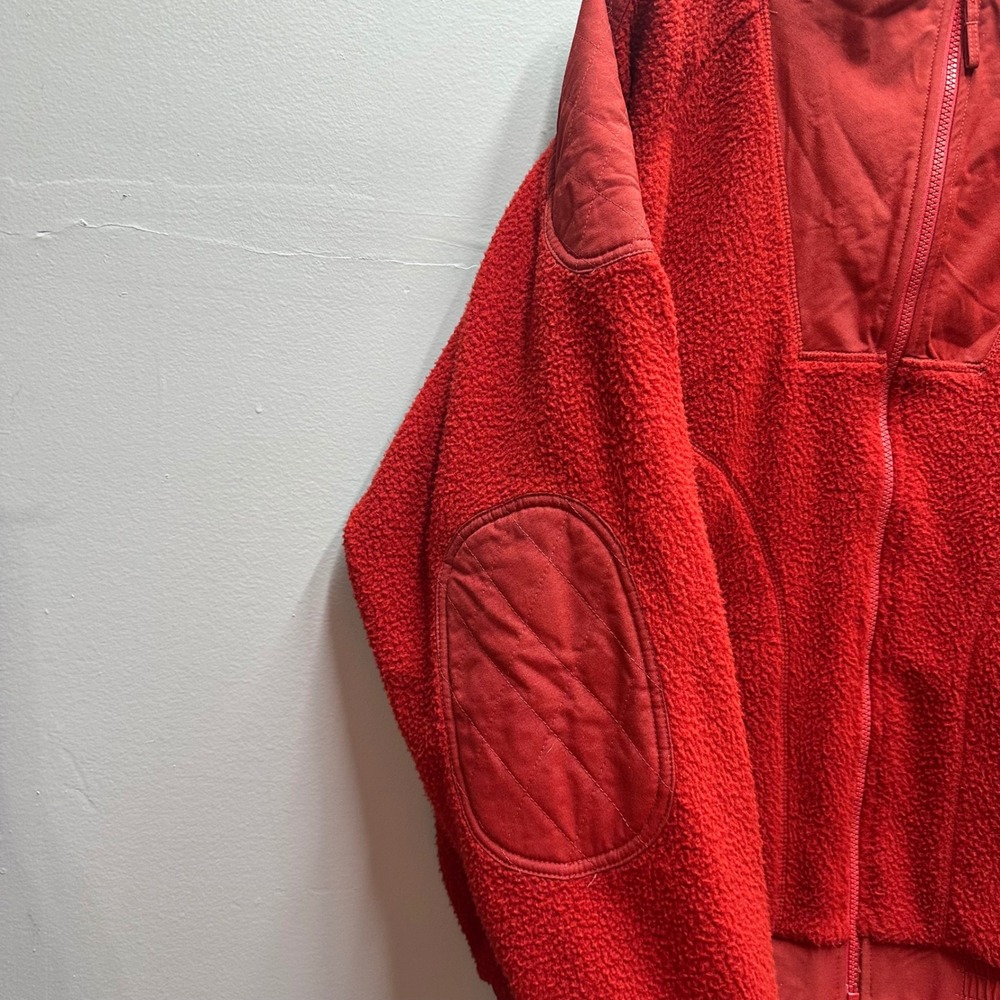 Orvis Red Sherpa Fleece Jacket Men's L Elbow Patch Full Zip - Picture 8 of 8